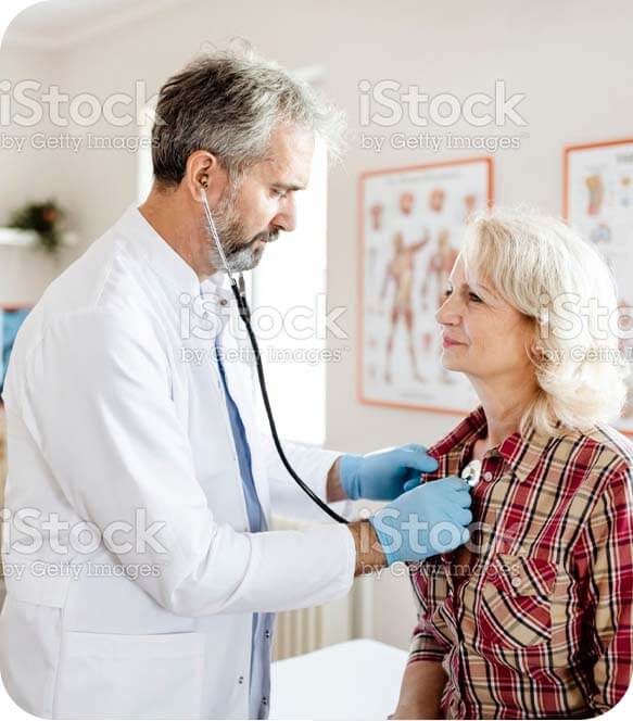 Doctor Checking patient heart beats